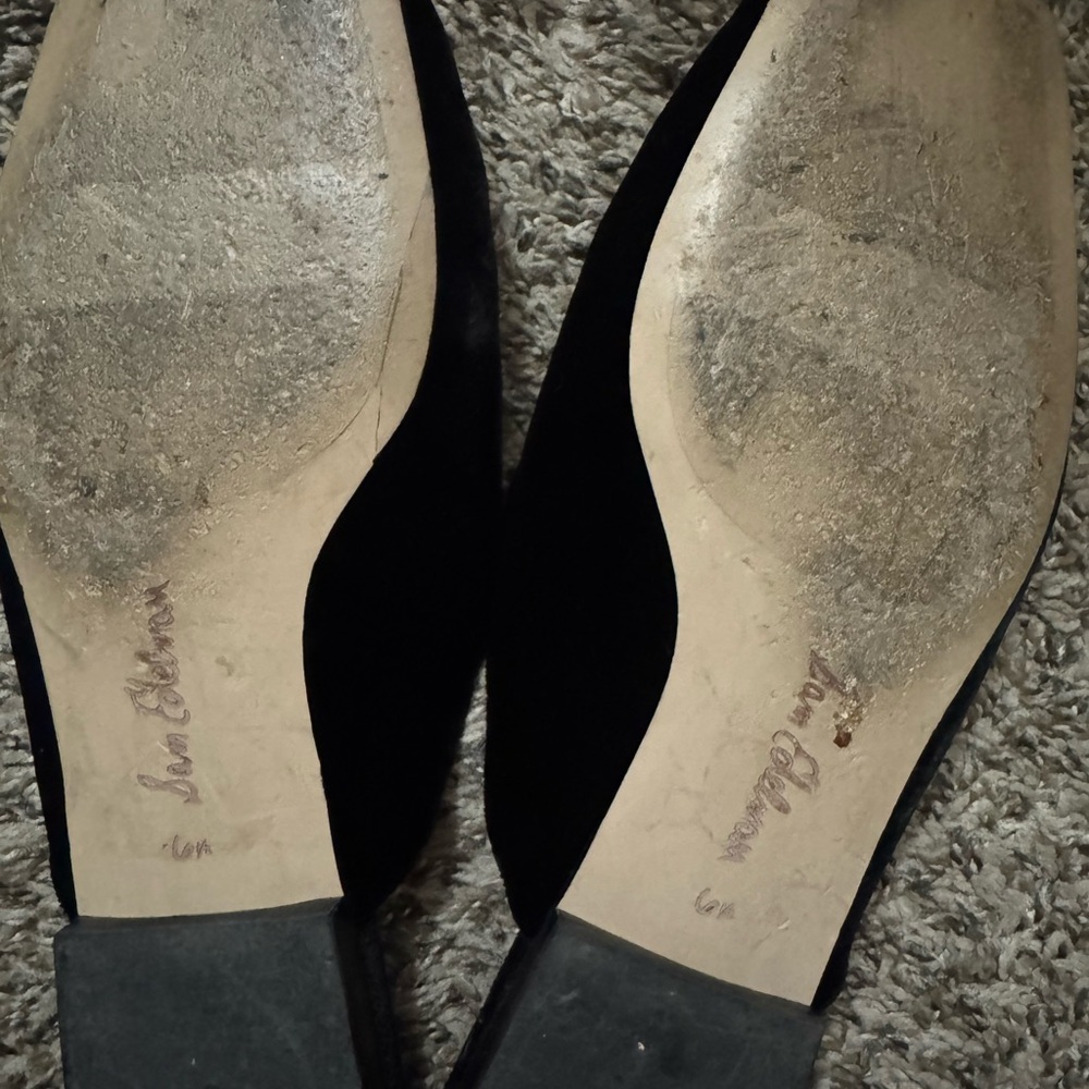 Sam Edelman Black Velvet Mules with Embellished Buckle - Picture 3 of 3